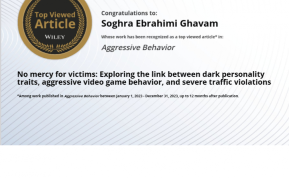 Research Article by Dr. Soghra Ebrahimi Ghavam Becomes Top-Viewed Article of Wiley