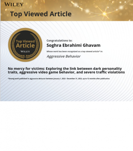 Research Article by Dr. Soghra Ebrahimi Ghavam Becomes Top-Viewed Article of Wiley
