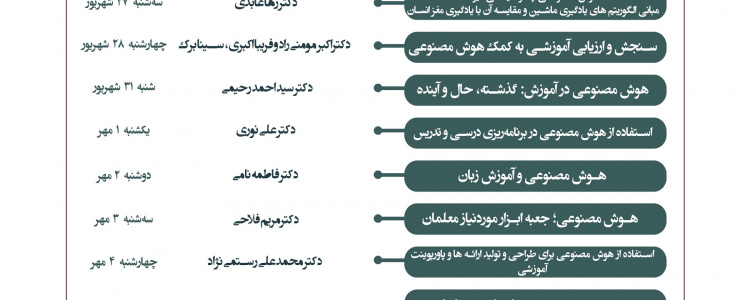 مجموعه کارگاه‌های اولین همایش ملی هوش مصنوعی در آموزش و یادگیری