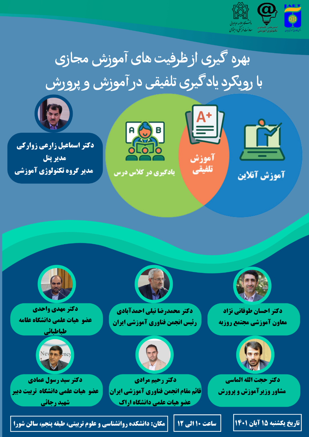 برگزاری نشست‌ تخصصی "بهره گیری از ظرفیت­ های آموزش مجازی با رویکرد یادگیری تلفیفی در آموزش و پرورش" در راستای کمک به حل مشکلات کشور و ارائه توصیه‌های سیاستی